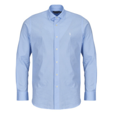 Polo Ralph Lauren Hosszú ujjú ingek CHEMISE COUPE DROITE EN POPELINE MICRO MOTIF Kék EU XL