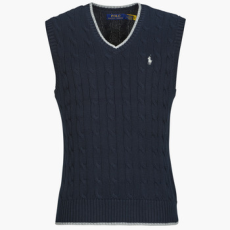 Polo Ralph Lauren Pulóverek PULL SANS MANCHE MAILLE TORSADEE Tengerész EU XL