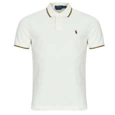 Polo Ralph Lauren Rövid ujjú galléros pólók POLO COUPE DROITE EN COTON BASIC MESH COL FANTAISIE Fehér EU M