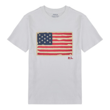 Polo Ralph Lauren Rövid ujjú pólók SS FLAG TEE Fehér 18 / 20 Jahre gyerek póló