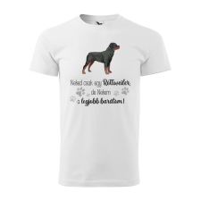 Póló Rottweiler mintával - Fehér XXL méretben ajándéktárgy