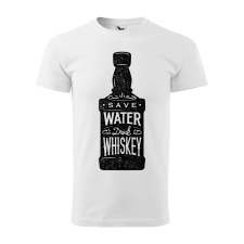  Póló Save water drink whiskey  mintával Zöld 4XL egyedi ajándék