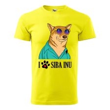 Póló Siba Inu mintával - Sárga M méretben ajándéktárgy