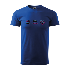  Póló Smile  mintával Kék 4XL egyedi ajándék
