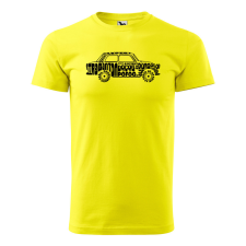  Póló Trabant  mintával Sárga L egyedi ajándék