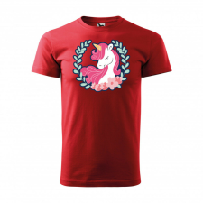  Póló Unikornis koszorúval mintával - Piros XL méretben ajándéktárgy