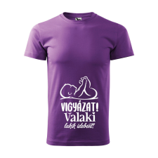 Póló Vigyázat! Valaki lakik idebent! mintával - Lila XXL méretben ajándéktárgy