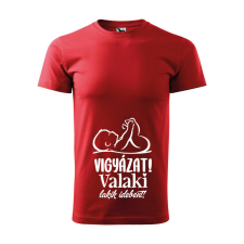  Póló Vigyázat! Valaki lakik idebent! mintával - Piros XL méretben ajándéktárgy