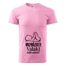  Póló Vigyázat! Valaki lakik idebent! mintával - Rózsaszín L méretben ajándéktárgy