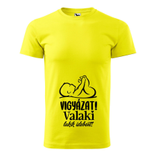 Póló Vigyázat! Valaki lakik idebent! mintával - Sárga XXXL méretben ajándéktárgy