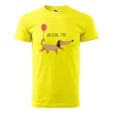 Póló Walking time mintával - Sárga XXXL méretben ajándéktárgy