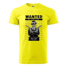  Póló Wanted  mintával Sárga 4XL egyedi ajándék