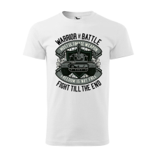 Póló Warrior of battle mintával - Fehér XL méretben ajándéktárgy