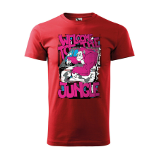  Póló Welcome to the jungle mintával - Piros L méretben ajándéktárgy