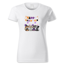 polofun.hu Happy Halloween, négy kutyus, Halloween női póló