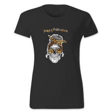 polofun.hu Happy Halloween, szemüveges fej, Halloween női póló