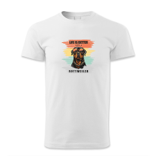 polofun.hu Life is better with a Rottweiler férfi póló