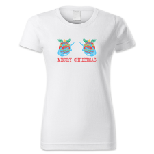 polofun.hu Merry Christmas, csontvázkezes, Karácsony női póló