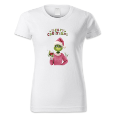 polofun.hu Merry Cristmas, Grinch lány borozik, Karácsony női póló
