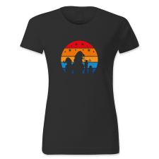 polofun.hu Mikulás, rénszarvas, hóember, retró női póló