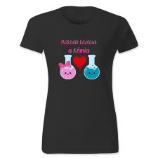 polofun.hu Működik köztünk a kémia, rózsaszín női póló