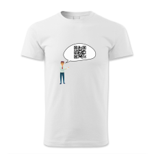 polofun.hu QR kódos szövegbuborék emberrel férfi póló