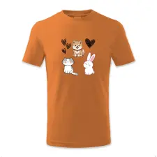 polofun.hu Róka, cica, nyuszi, szívecskék női póló