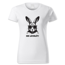 polofun.hu Sok locsolót, fekete nyúl, Húsvét női póló