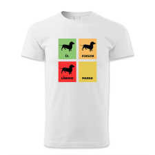 polofun.hu Ül, fekszik, lábhoz, marad! Tacskó/férfi férfi póló