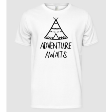 Pólómánia Adventure awaits teepee - Férfi Alap póló férfi póló