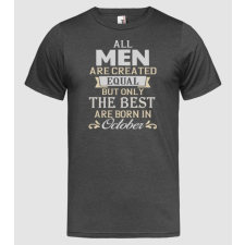 Pólómánia All men created equal....october - Férfi Heather Póló férfi póló