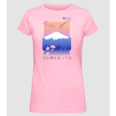 Pólómánia Anime Vaporwave hegy - Női Alap póló