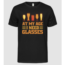 Pólómánia Az my age i need glasses - Férfi Alap póló