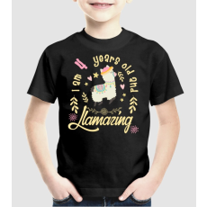 Pólómánia Birtday Llamazin 4 years old - Uniszex gyerek Póló
