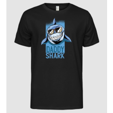 Pólómánia Daddy Shark Apának póló - Férfi Alap póló
