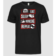 Pólómánia Eat sleep bowling repeat - Férfi Alap póló férfi póló