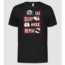 Pólómánia Eat sleep BOX repeat - Férfi Alap póló