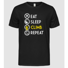 Pólómánia Eat sleep climb - Férfi Alap póló