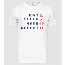 Pólómánia Eat Sleep Game Repeat - Férfi Alap póló férfi póló