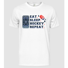 Pólómánia Eat Sleep Hockey Repeat - Férfi Alap póló férfi póló