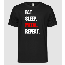 Pólómánia Eat sleep METAL repeat - Férfi Alap póló