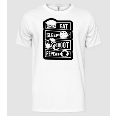 Pólómánia eat sleep shoot repeat - Férfi Alap póló