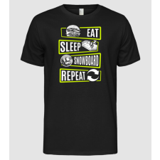 Pólómánia Eat sleep SNOWBOARD repeat V2 - Férfi Alap póló férfi póló