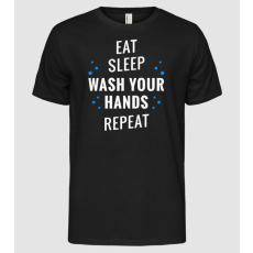 Pólómánia Eat sleep wash your hands repeat - Férfi Alap póló