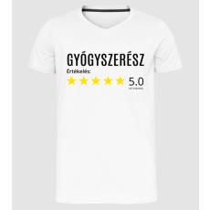 Pólómánia Értékelés 5 gyógyszerész - Férfi Prémium Slim-Fit V nyakú Póló