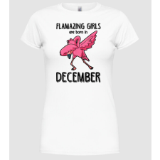 Pólómánia Flamazing girls are born in december black - Női Kerek nyakú Póló női póló