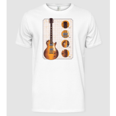 Pólómánia Gibson Gitár rajz gold - Férfi Alap póló