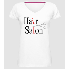 Pólómánia Hair Salon - Női Prémium V nyakú Póló női póló