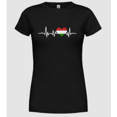 Pólómánia heartbeat hungary - Női Kerek nyakú Póló