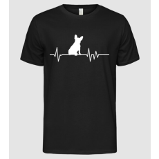 Pólómánia Heartbeat sziluett Francia Bulldog - Férfi Alap póló